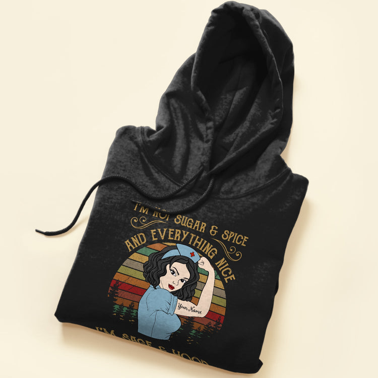 I Am Sage And Hood - Personalized Shirt -  Gift For Nurses - Vintage Nurse