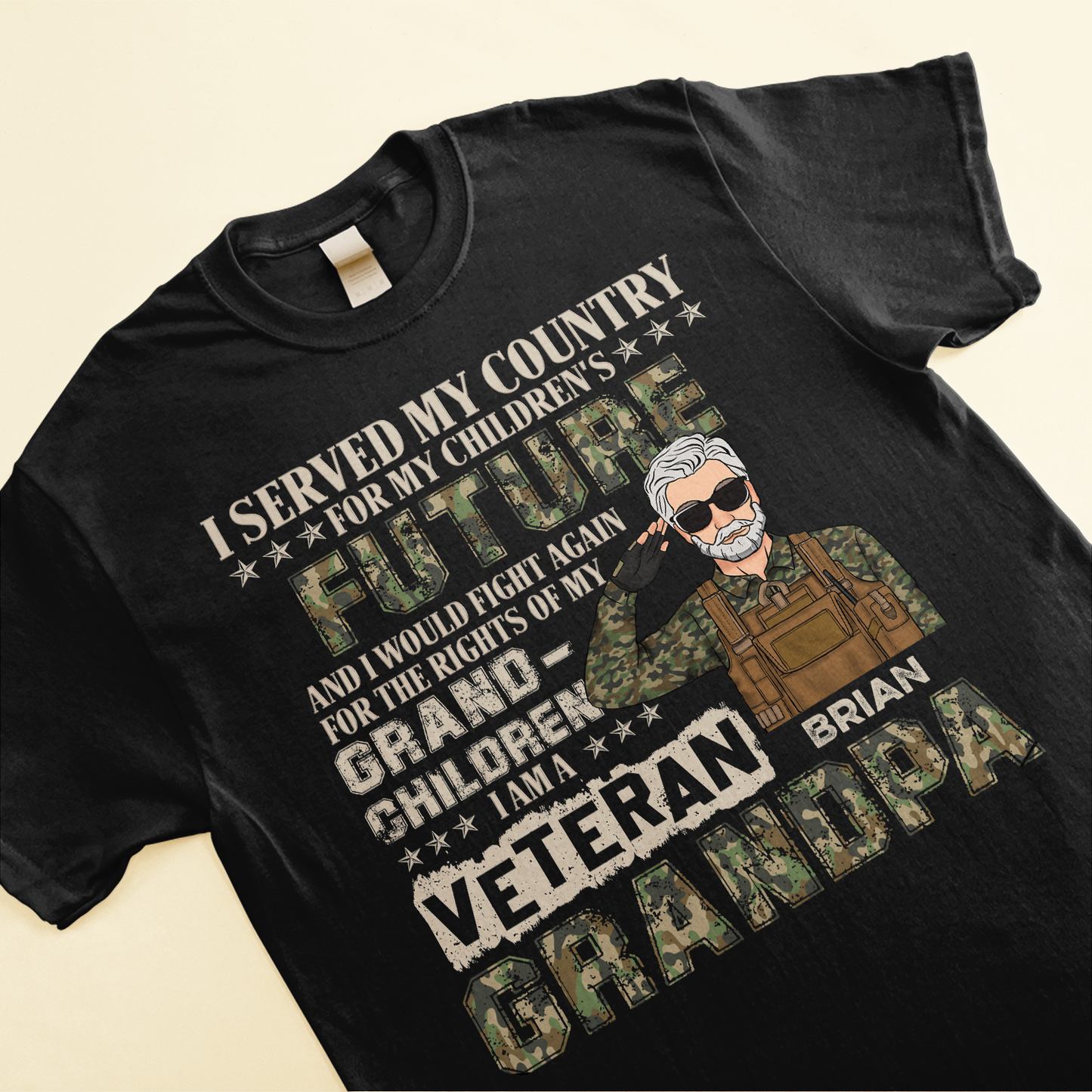 I Am Veteran Grandpa - Personalized Shirt - Father's Day, Birthday Gift For Veteran Granpa, Grandfather,Dad, Father