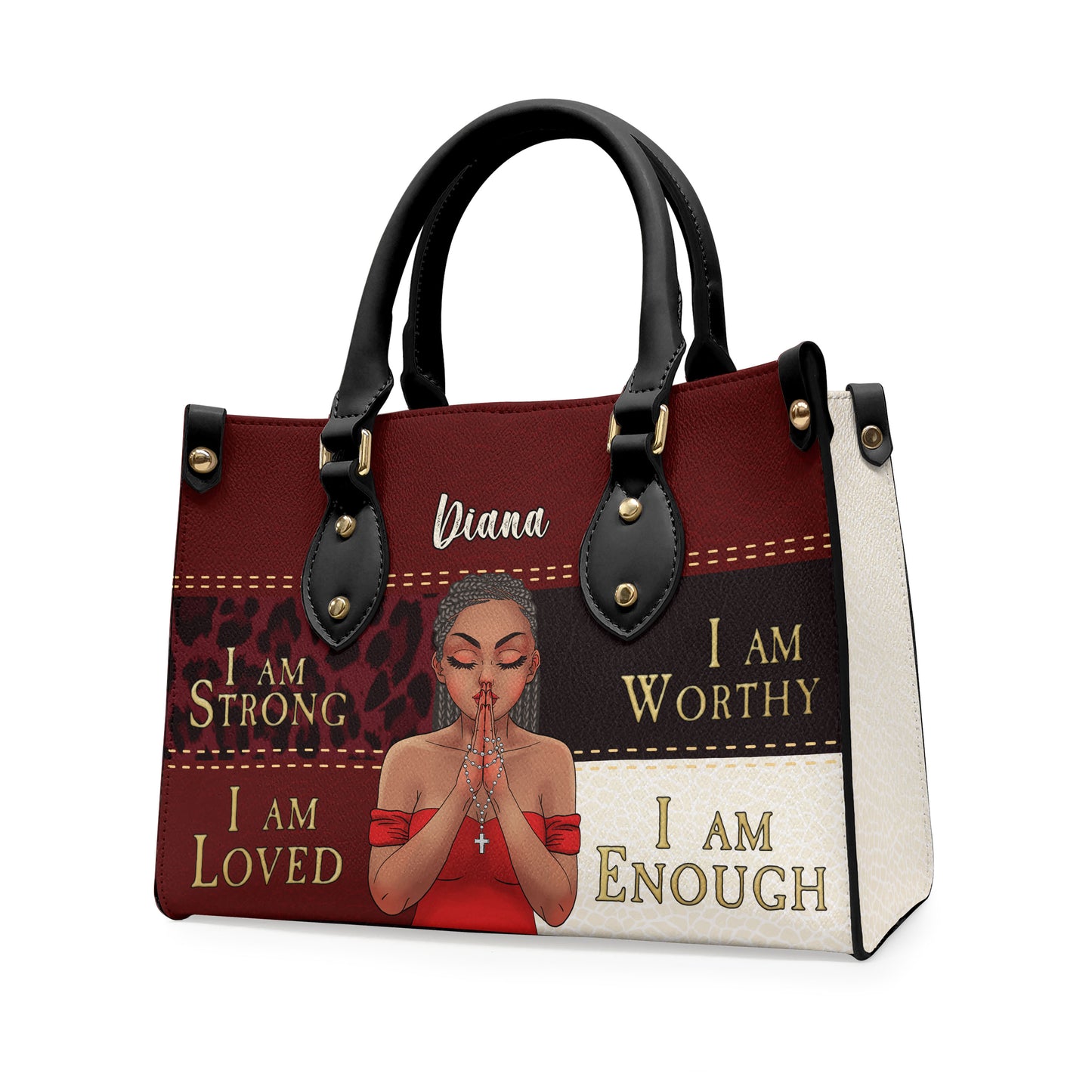I Am Worthy - Personalized Leather Bag