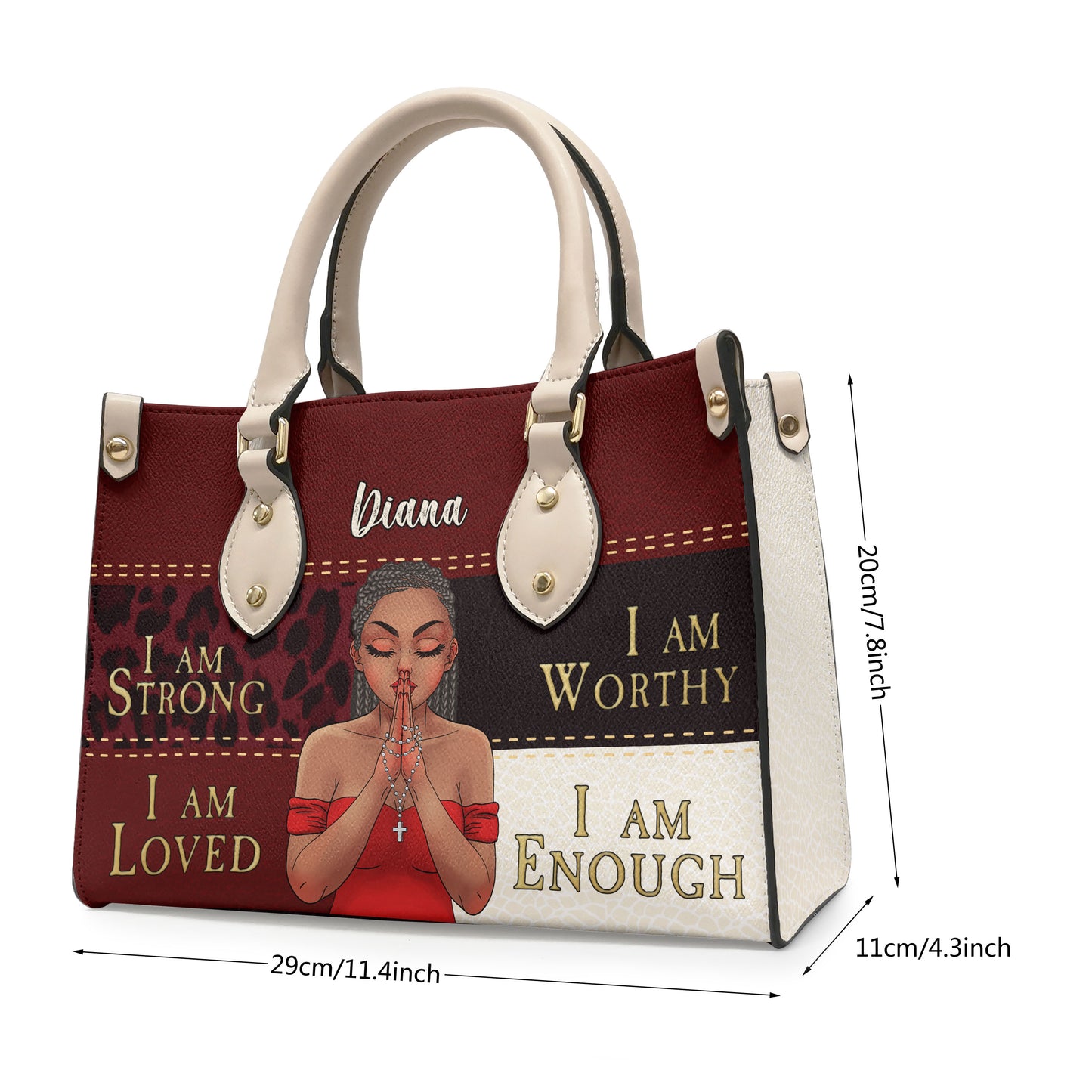 I Am Worthy - Personalized Leather Bag