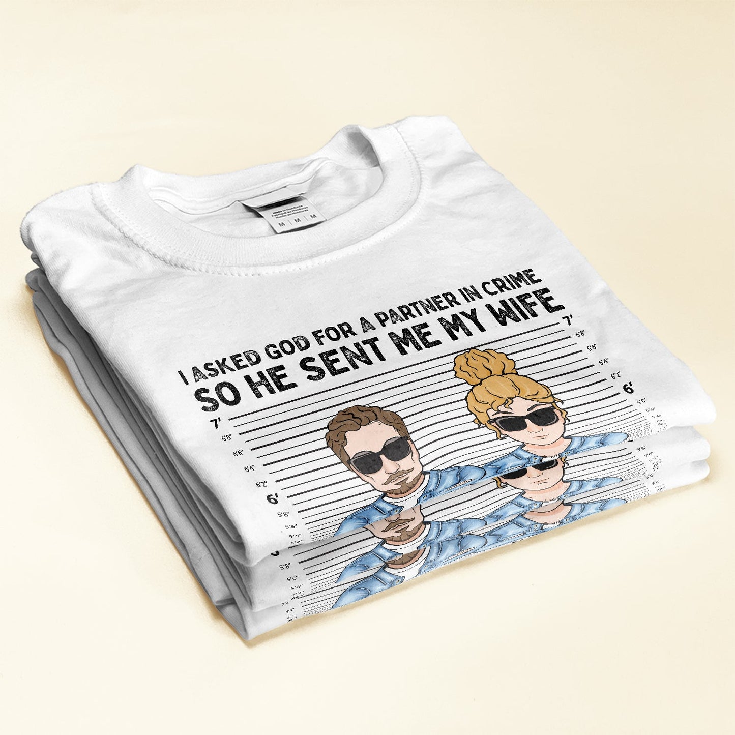 I Asked God For A Partner In Crime  - Personalized Shirt - Funny Gift For Boyfriend & Husband