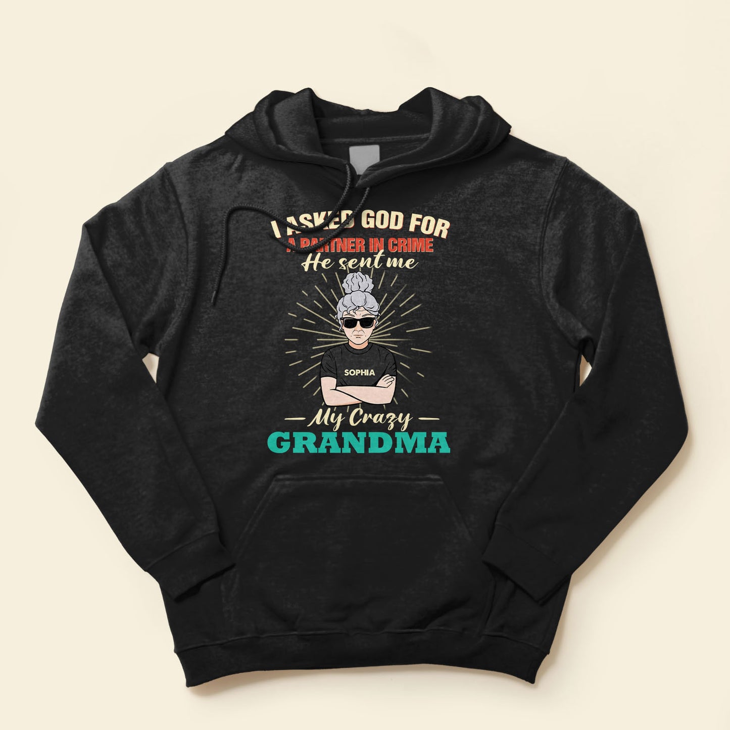 I Asked God For Partner In Crime - Personalized Shirt - Birthday, Back To School Gift For Grandkids, Grandchildren, GrandSon, Granddaughter