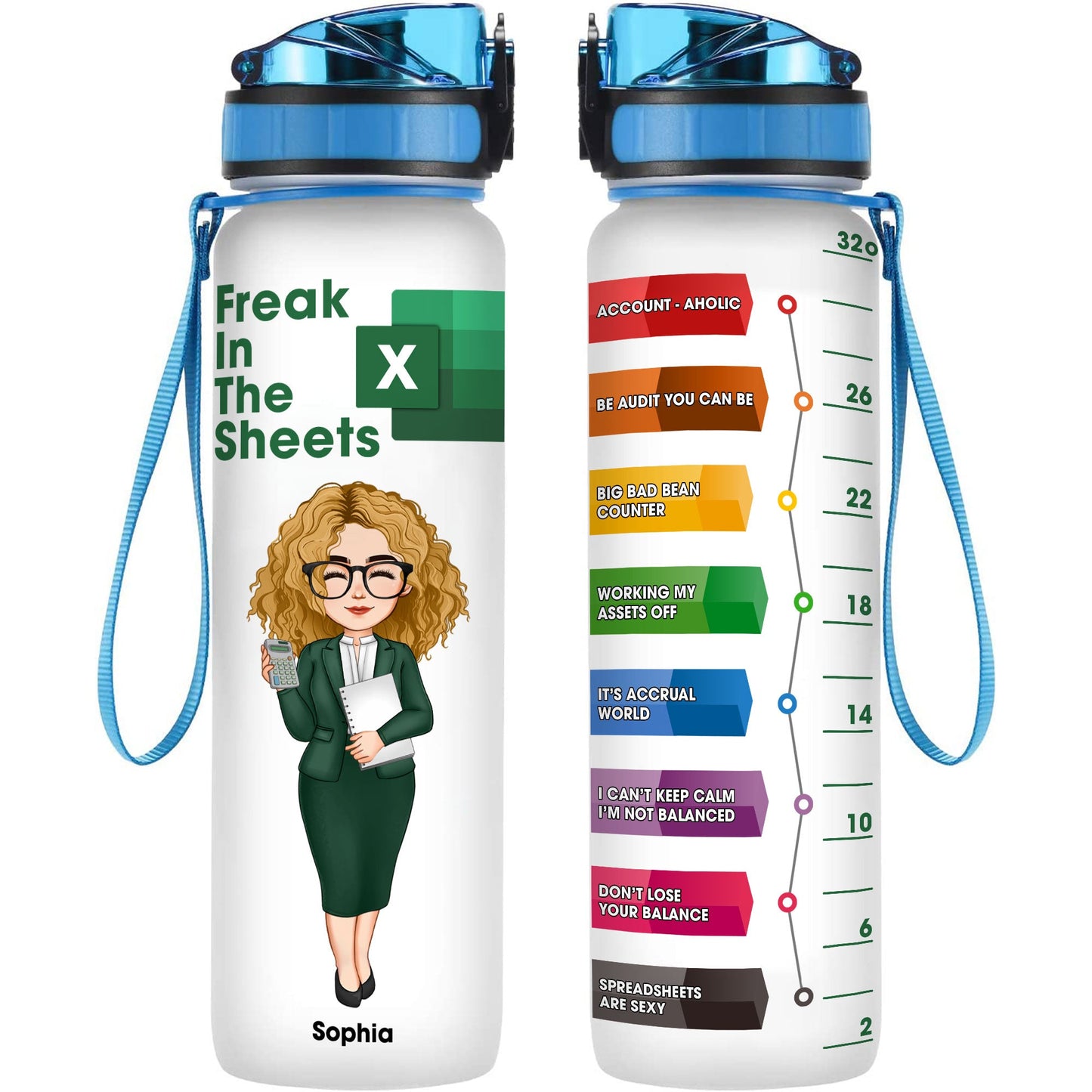 I Can't Keep Calm I'm Not Balance - Personalized Water Tracker Bottle