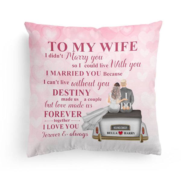 Just Married Throw Pillow Cover Personalized 18 X 18”