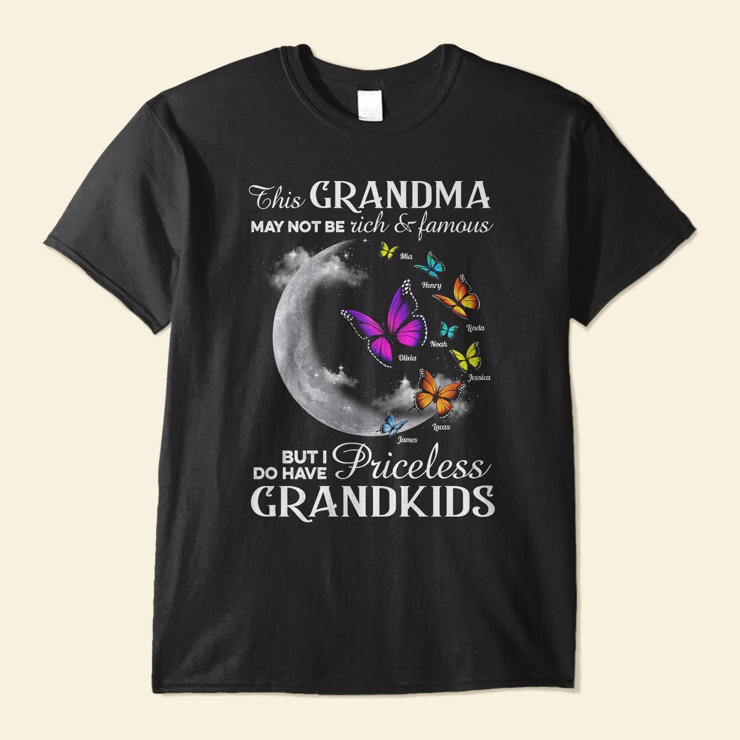 Personalized Grandma Shirt - Custom Grandkids Name Shirt For Nana, Mimi, Mom - Christmas Birthday Gift