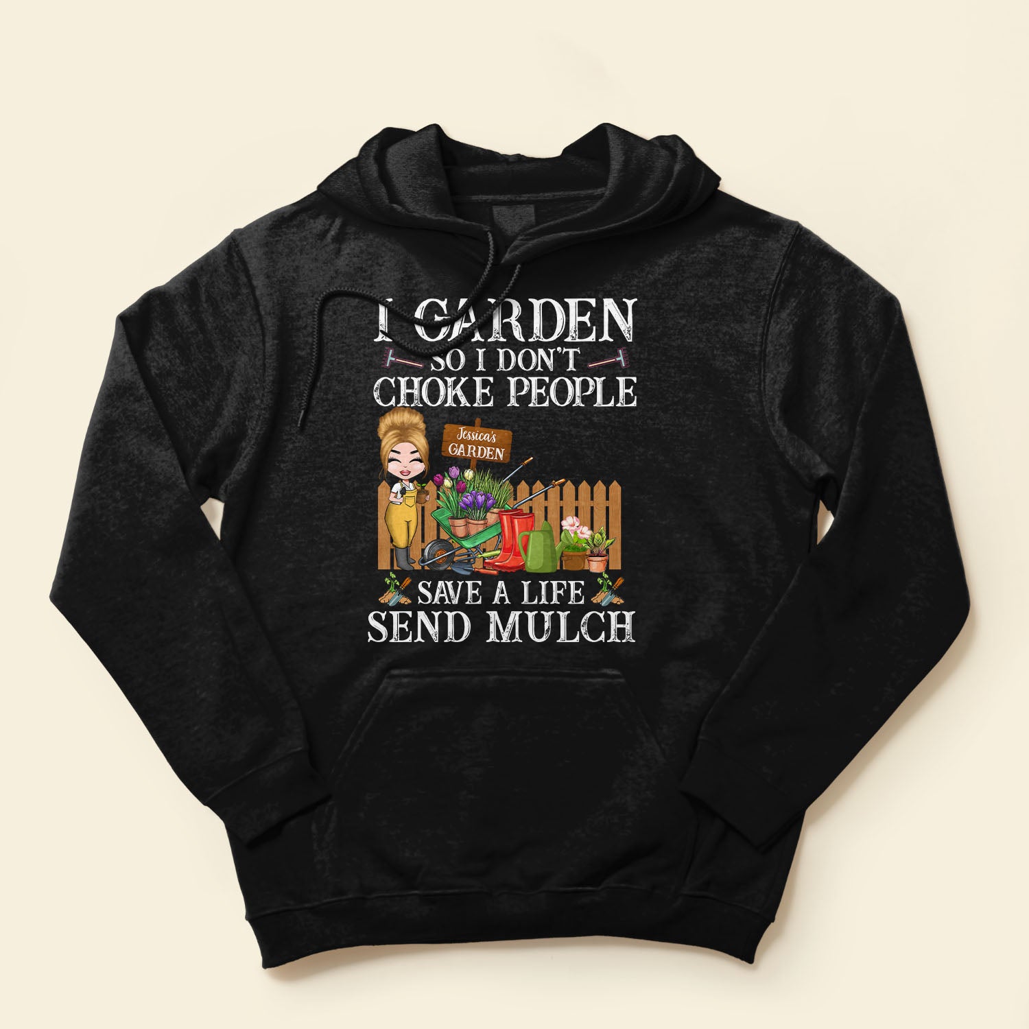 I Garden So I Don't Choke People - Personalized Shirt - Gift For Gardeners - Cartoon Gardener