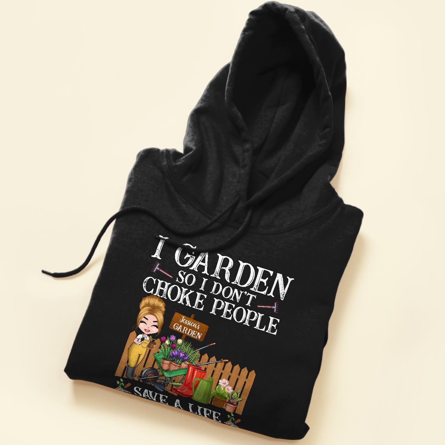 I Garden So I Don't Choke People - Personalized Shirt - Gift For Gardeners - Cartoon Gardener