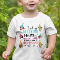 I Get My Attitude - Personalized Photo Baby Onesie