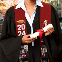 I Graduated Can I Go Back To Bed Now - Personalized Photo Graduation Stole