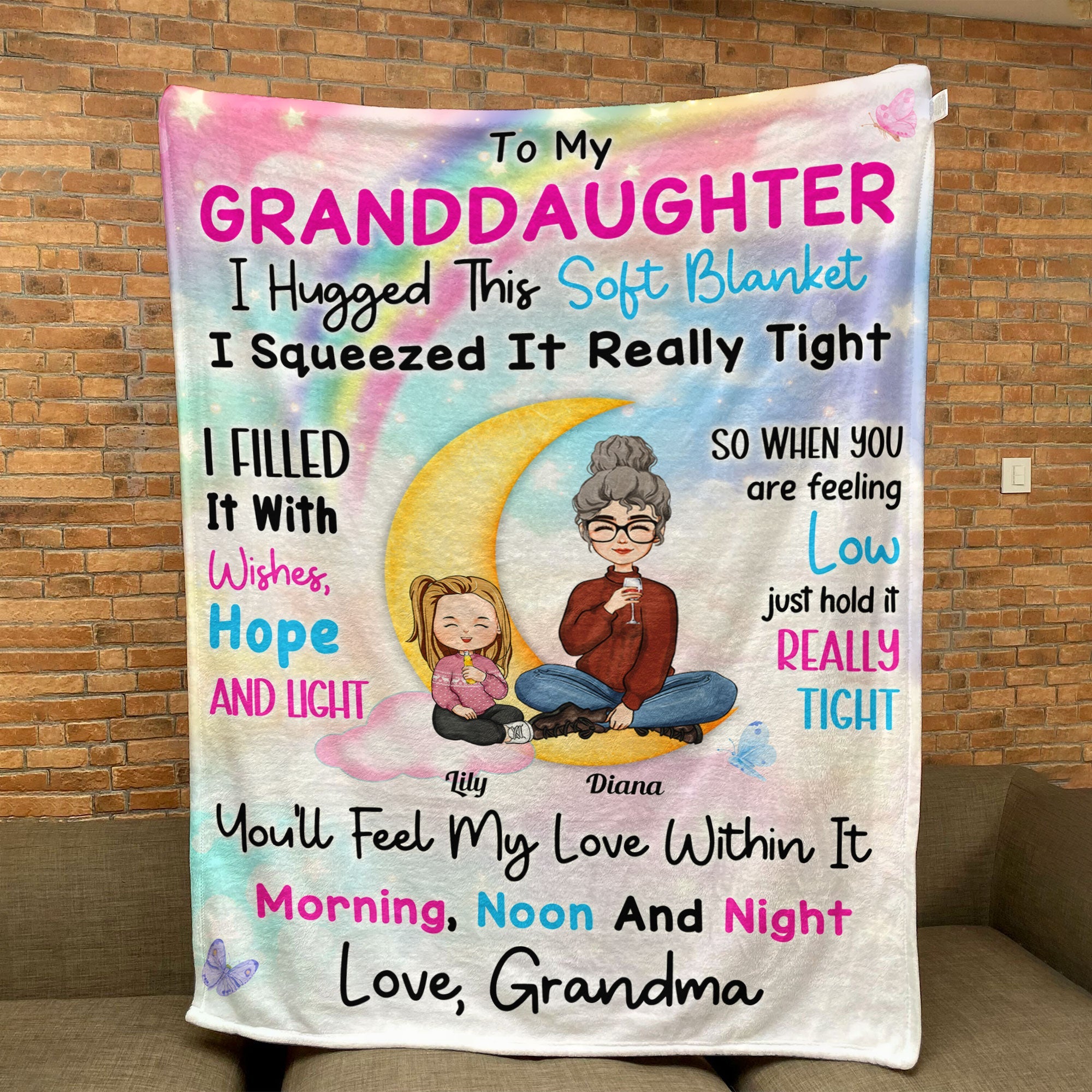 I Hugged This Soft Blanket I Squeezed It Really Tight - Personalized Granddaughter Blanket