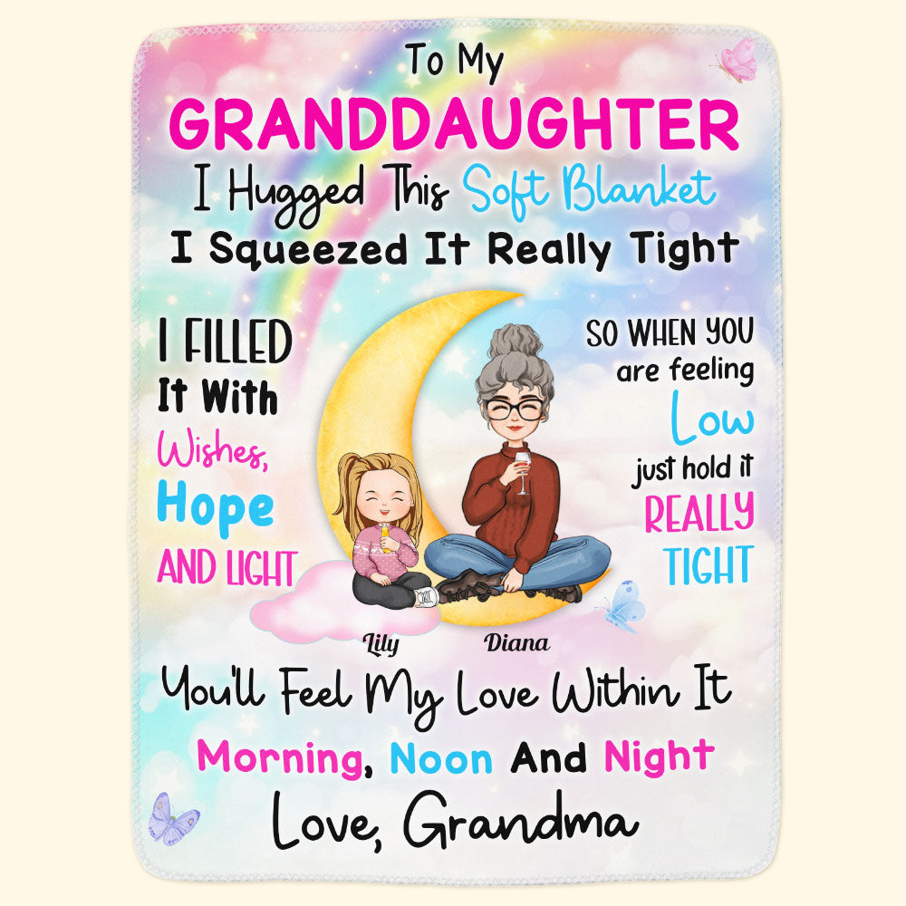 I Hugged This Soft Blanket I Squeezed It Really Tight - Personalized Granddaughter Blanket