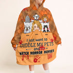 I Just Want To Cuddle My Fur Babies - Personalized Oversized Blanket Hoodie