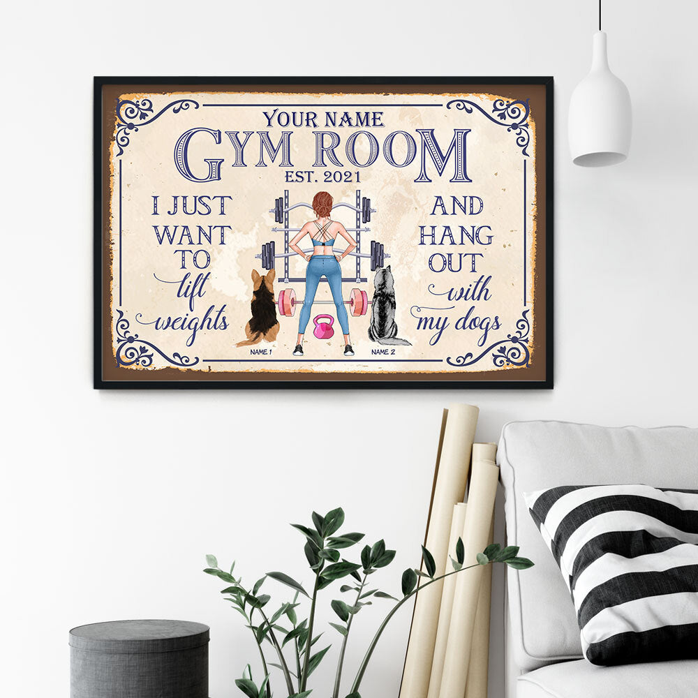 I Just Want To Lift Weights - Personalized Poster/Canvas - Birthday Gift For Gymer - Fitness Lady