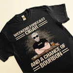 Weekend Forecast Cigar And A Chance Of Bourbon - Personalized Shirt - Father's Day Gift For Daddy, Father, Dad, Papa