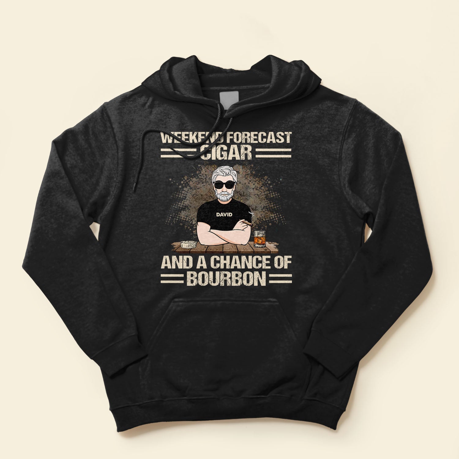 Weekend Forecast Cigar And A Chance Of Bourbon - Personalized Shirt - Father's Day Gift For Daddy, Father, Dad, Papa