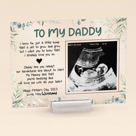 I Know I'm Just A Little Bump - Personalized Acrylic Plaque - Father's Day, Birthday ,First Father's Day, Gift For Daddy-To-Be Gift For Dad, Papa, Father, Daddy. Grandpa, Grandad - From Bump, Baby