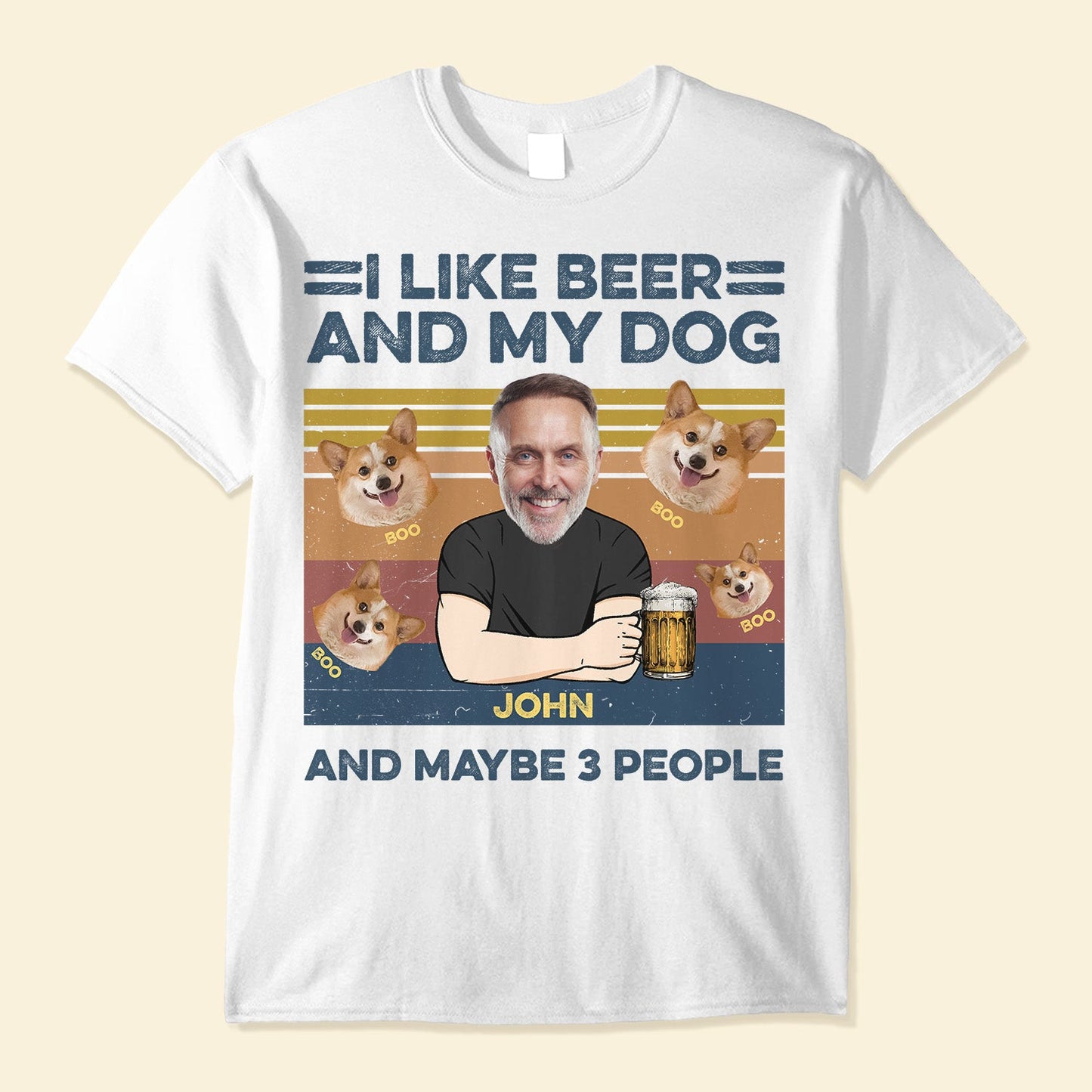 I Like Beer And My Dog - Personalized Photo Shirt