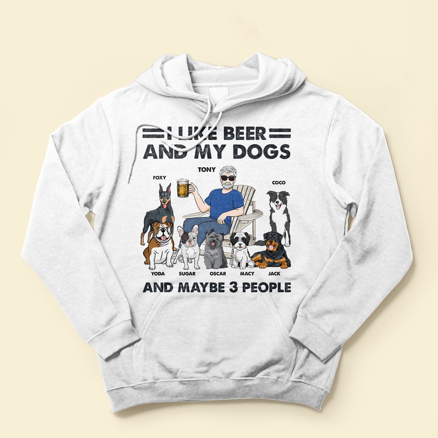 I Like Beer My Dogs & 3 People - Personalized Shirt - Birthday Gift For Dog Lover, Dog Dad, Dog Mom