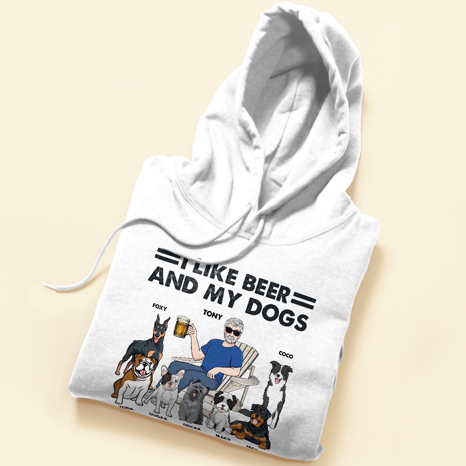 I Like Beer My Dogs & 3 People - Personalized Shirt - Birthday Gift For Dog Lover, Dog Dad, Dog Mom