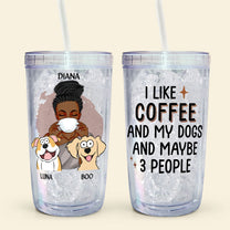 I Like Coffee And My Fur Babies - Personalized Acrylic Tumbler With Straw