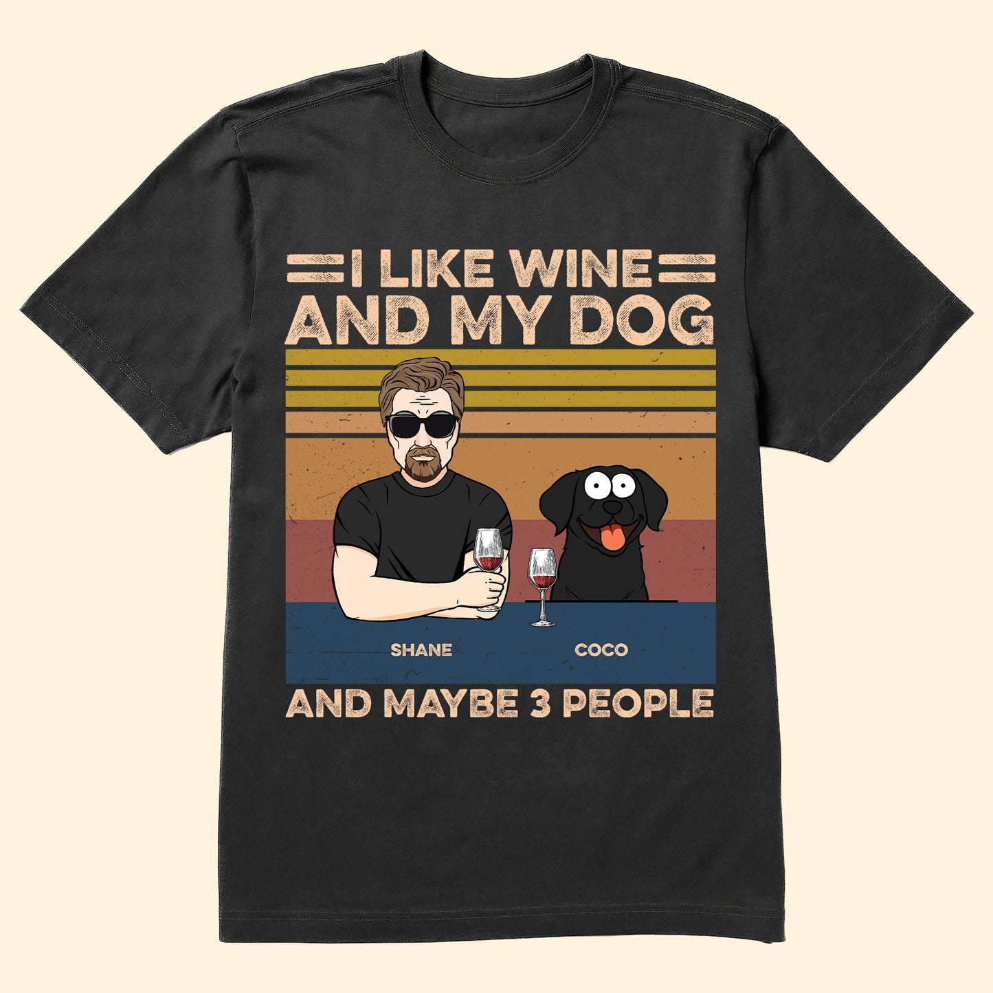 I Like Wine And My Dogs - Personalized Shirt