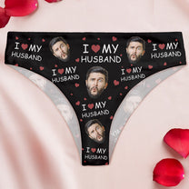 I Love My Husband/ Boyfriend - Personalized Photo Women's Low-Waisted Brief