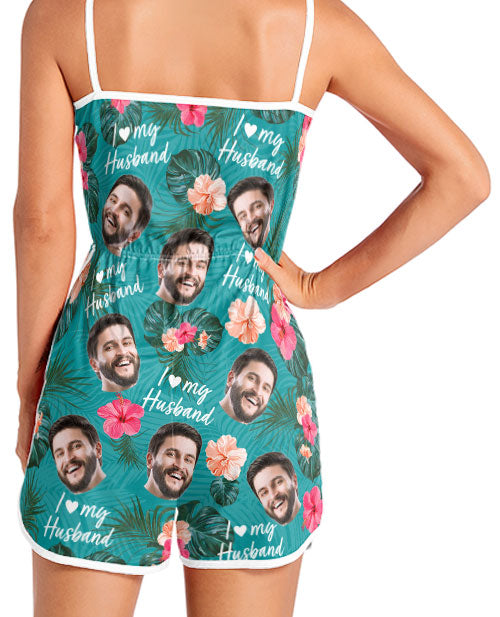 I Love My Husband - Personalized Photo All-over Print Sleeveless Romper