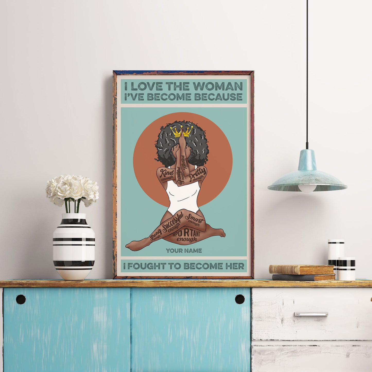I Love The Woman I've Become Because I Fought To Become Her - Personalized Poster/Canvas - Christmas Gift For Black Women