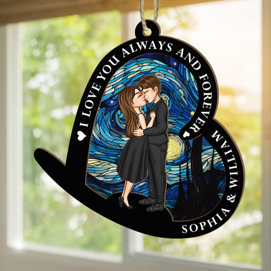 I Love You Always And Forever - Personalized Suncatcher Ornament