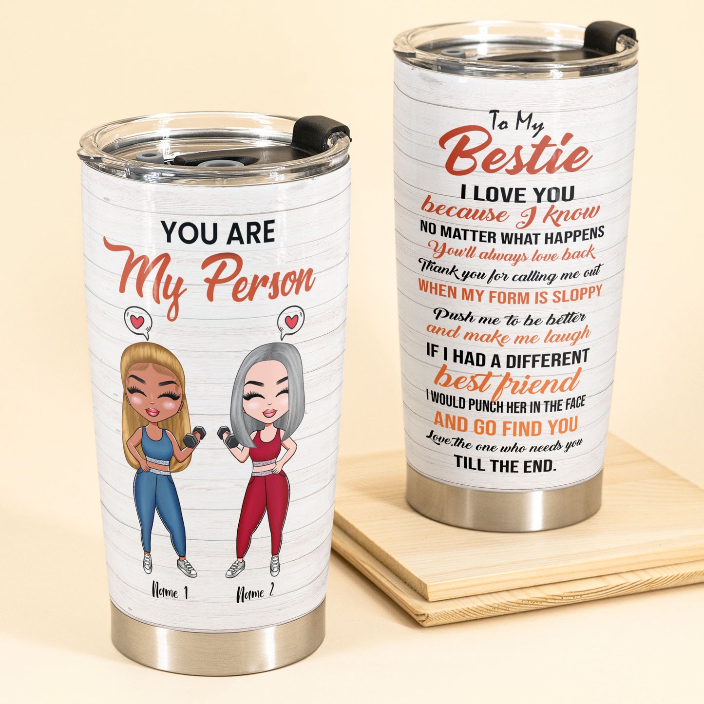 I Love You Because I Know - Personalized Tumbler Cup - Gift For Personal Trainer - Chibi Fitness Girl