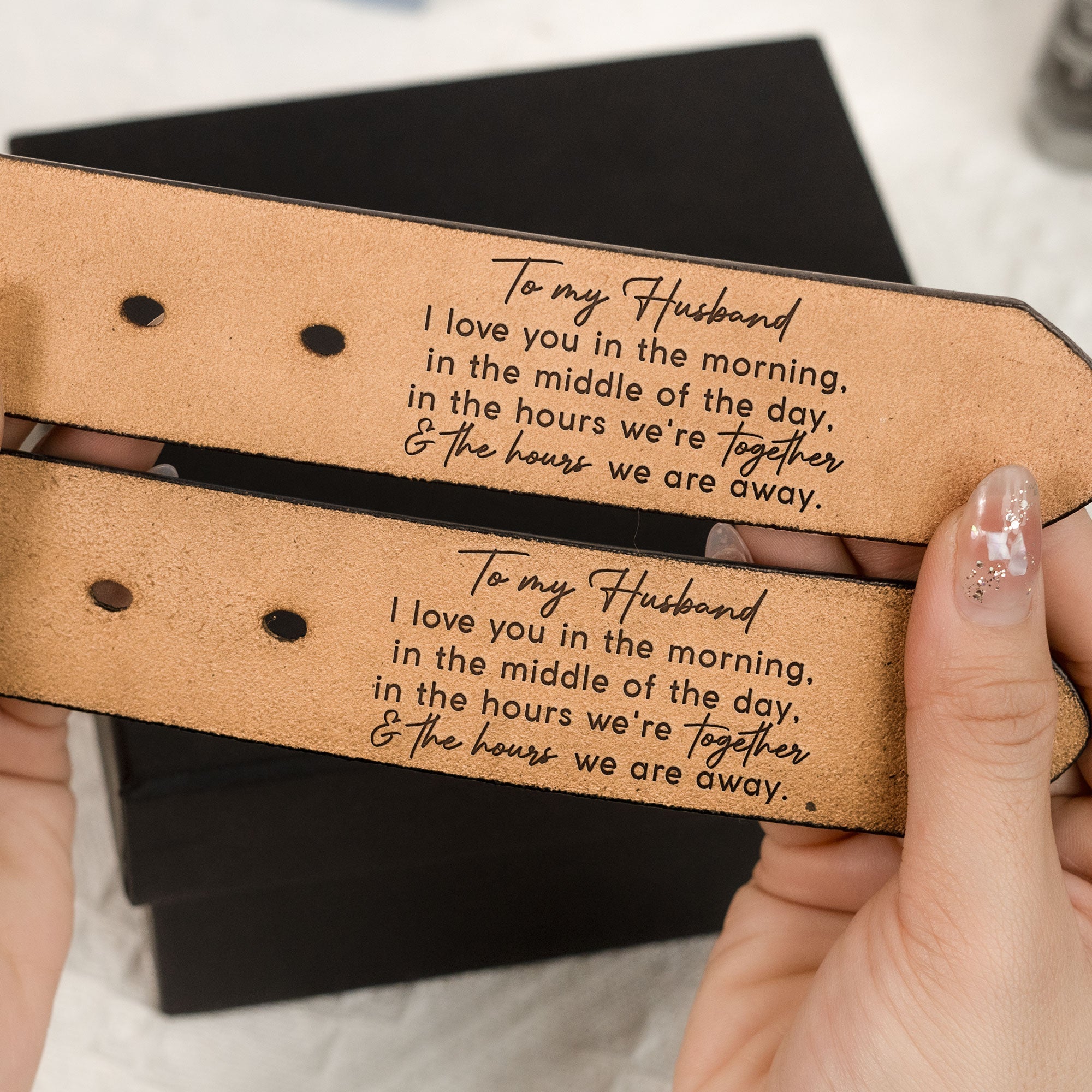 Father's Day Gifts, I Love You Every Day - Personalized Engraved Leather Belt
