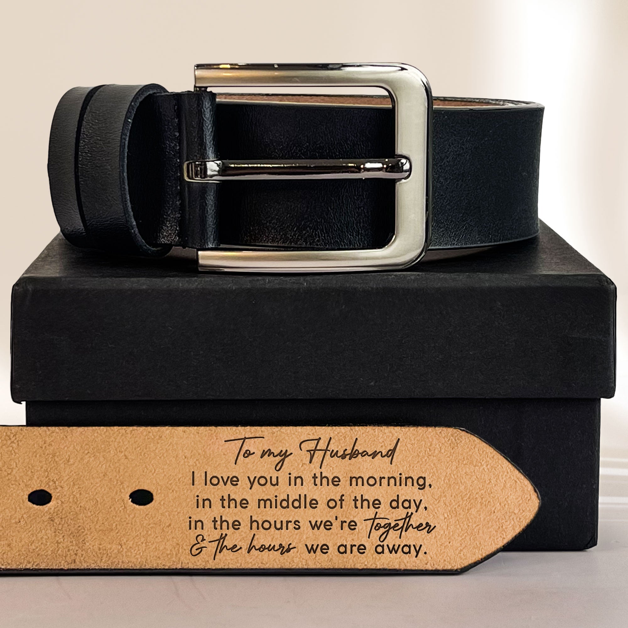 Father's Day Gifts, I Love You Every Day - Personalized Engraved Leather Belt