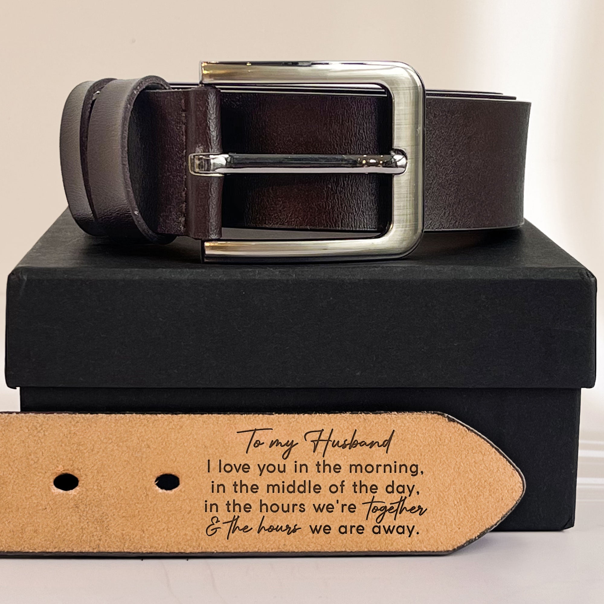 Father's Day Gifts, I Love You Every Day - Personalized Engraved Leather Belt