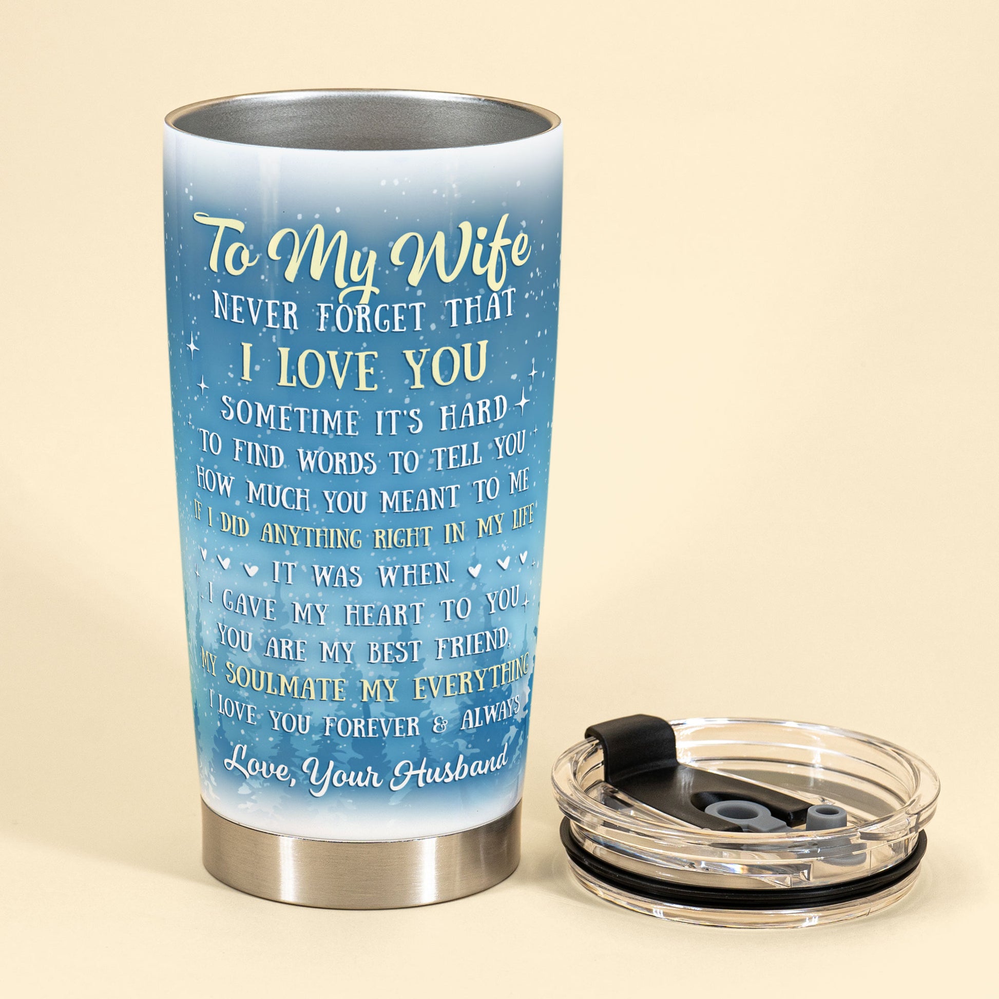 I Love You Forever And Always - Personalized Tumbler Cup - Anniversary , Valentine's Day Gift For Wife