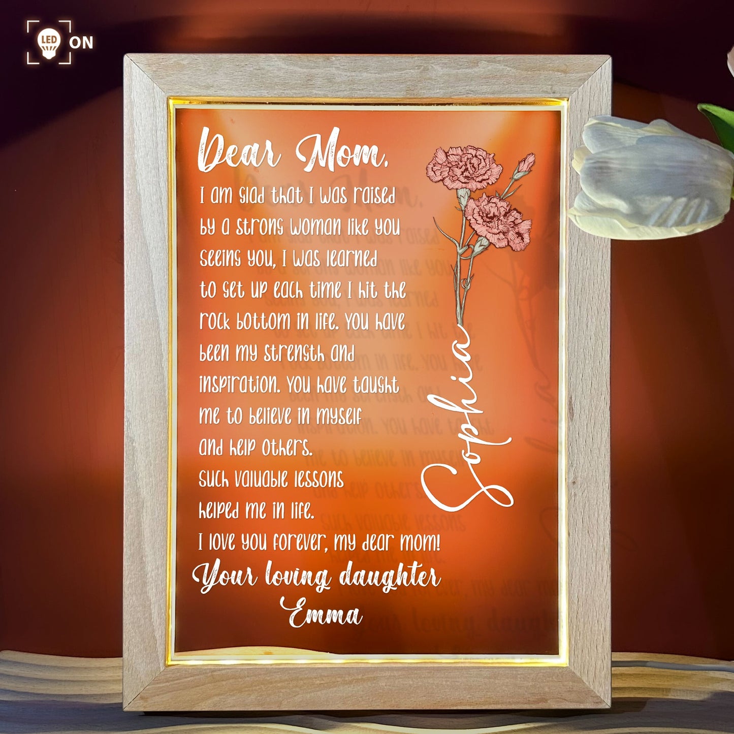 I Love You Forever My Dear Mom! Mother's Day Gift - Personalized Frame Lamp