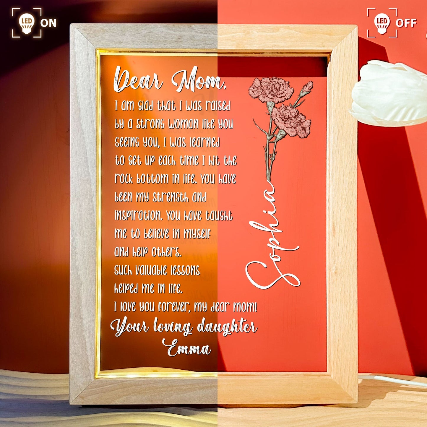 I Love You Forever My Dear Mom! Mother's Day Gift - Personalized Frame Lamp