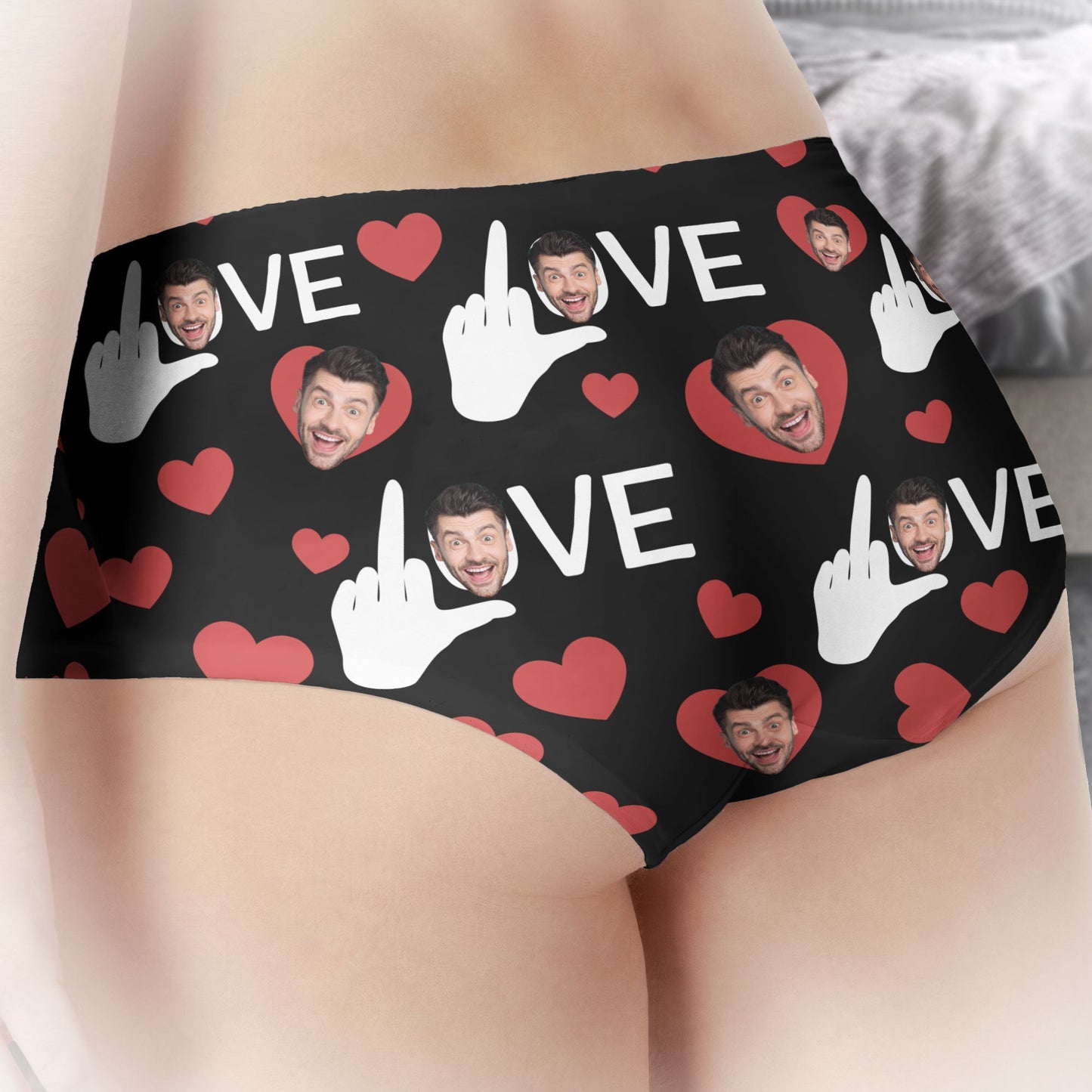 I Love You Gift For Wife - Personalized Photo Women's Low-waisted Brief