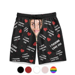 I Love You I Love ... You Gifts For Men - Personalized Photo Men's Beach Shorts