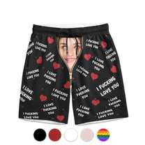 I Love You I Love ... You Gifts For Men - Personalized Photo Men's Beach Shorts