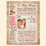 I Love You Mom - Personalized Photo Blanket