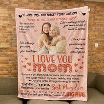 I Love You Mom & This Is Your Reminder - Personalized Photo Blanket