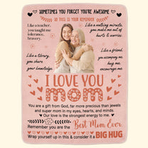 I Love You Mom & This Is Your Reminder - Personalized Photo Blanket