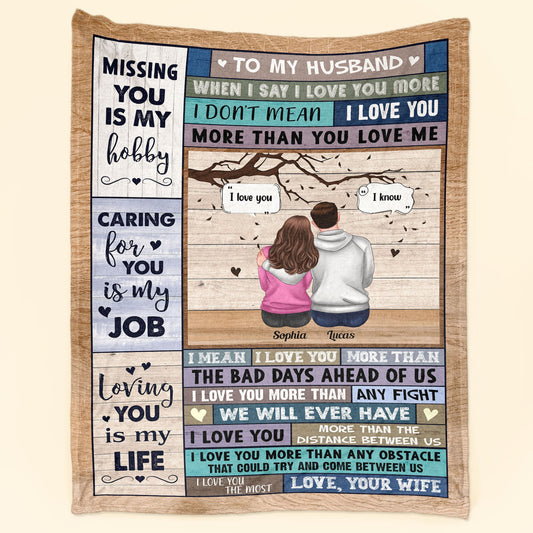 I Love You More - Personalized Blanket - Anniversary, Loving Gift For Lover, Couple, Husband, Wife, Boyfriend, Girlfriend