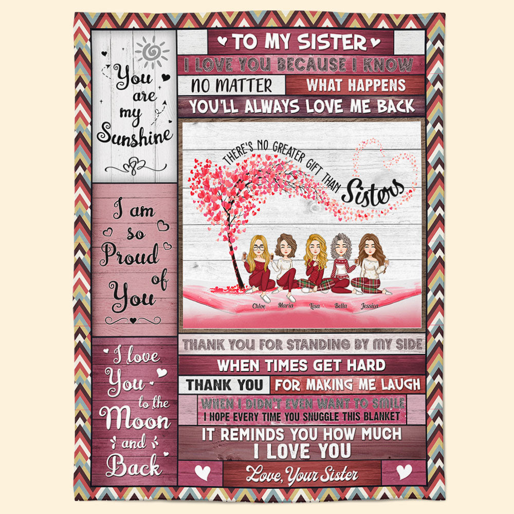 I Love You My Sister - Personalized Blanket - Christmas Birthday Gift For Sisters, Besties, Sistas