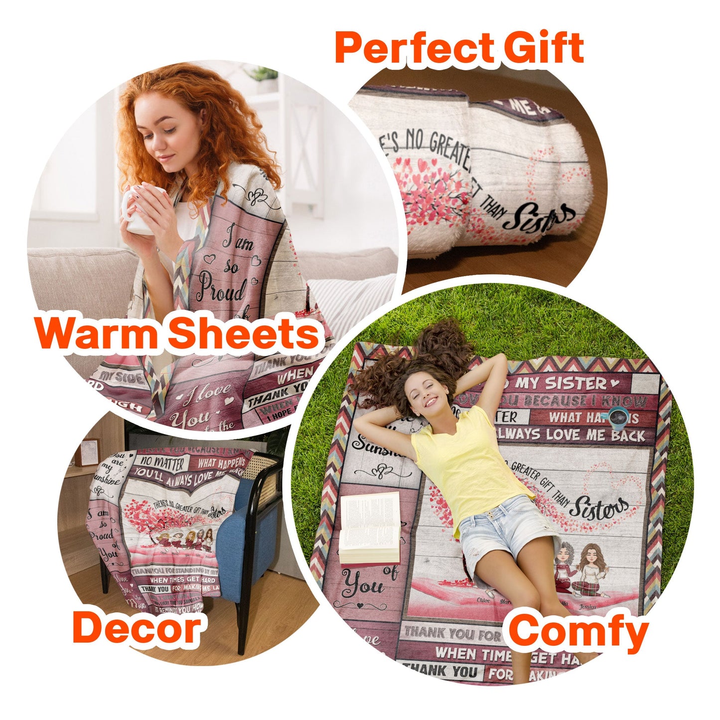 I Love You My Sister - Personalized Blanket - Christmas Birthday Gift For Sisters, Besties, Sistas