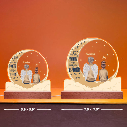 I Love You Past The Moon - Personalized LED Light