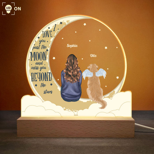 I Love You Past The Moon - Personalized LED Light