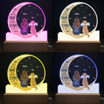 I Love You Past The Moon - Personalized LED Light