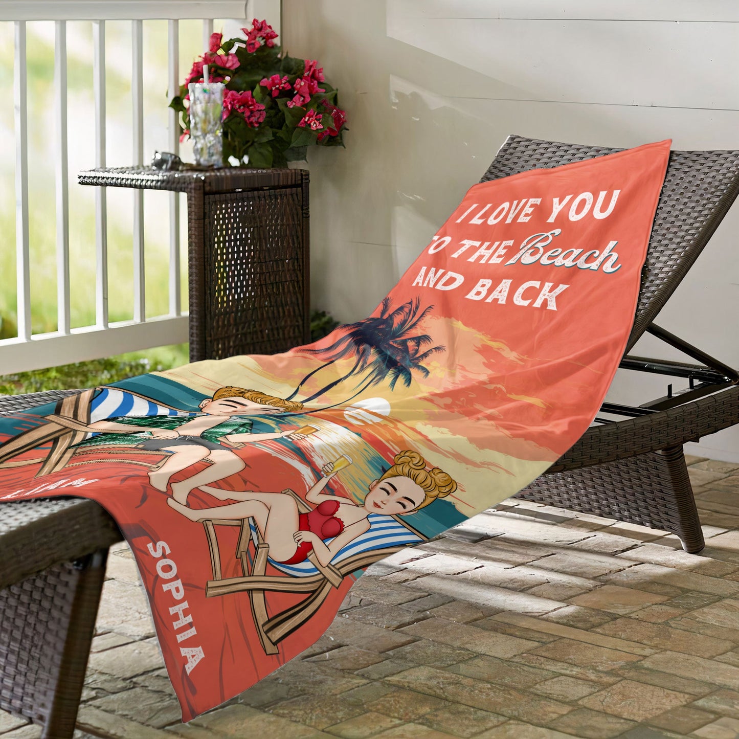 I Love You To The Beach And Back - Personalized Beach Towel