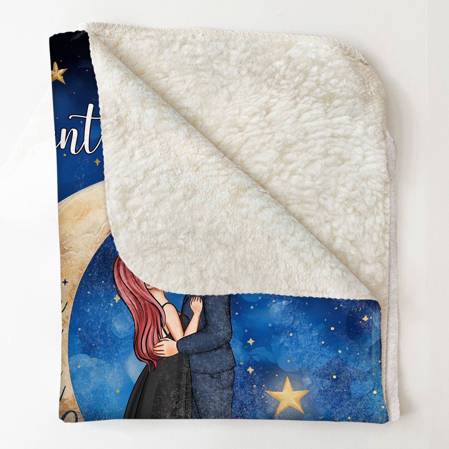 I Love You To The Moon And Back - Personalized Blanket